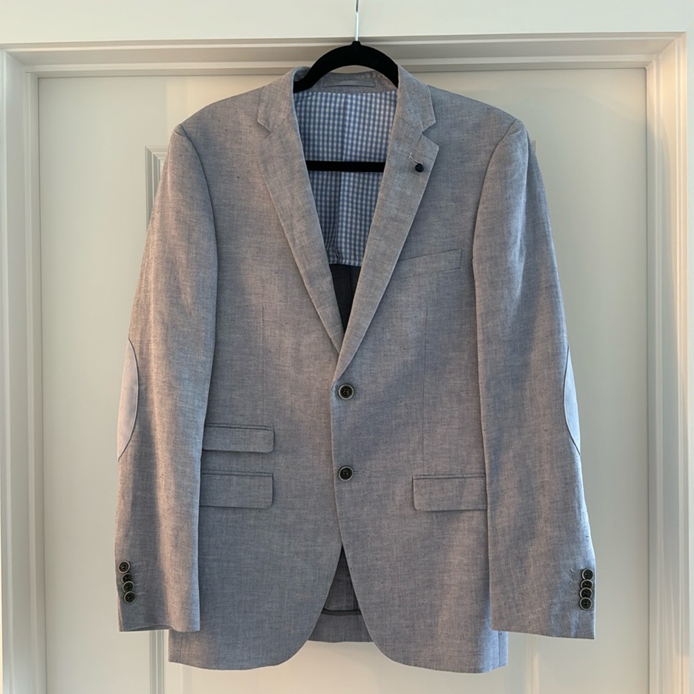 36 (Euro 48) Men’s Light Blue Custom Sport Coat - purchased and made in Italy